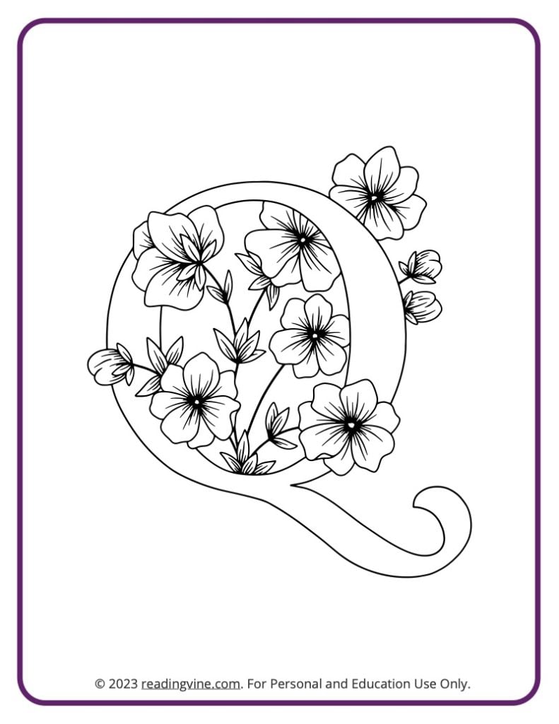 Floral Themed Coloring Page