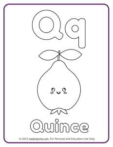Learn the Letter Q with a Fruits and Veggies Coloring Activity Page