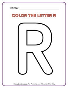 Letter R Coloring Activity