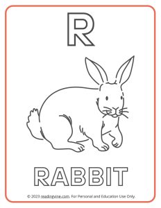 Learning the Alphabet - Uppercase R Printable Coloring Activity