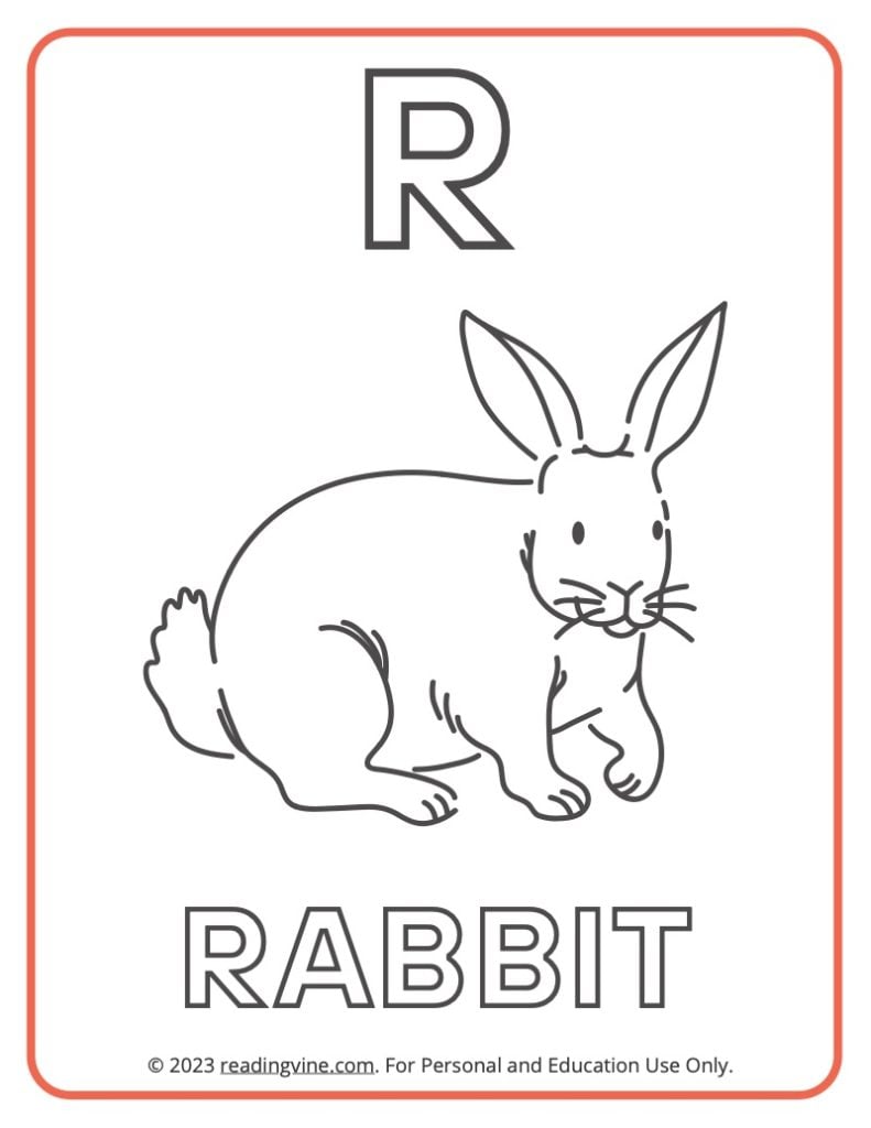Letter R Coloring Sheet - Uppercase Letters