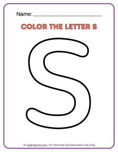 Letter S Coloring Activity