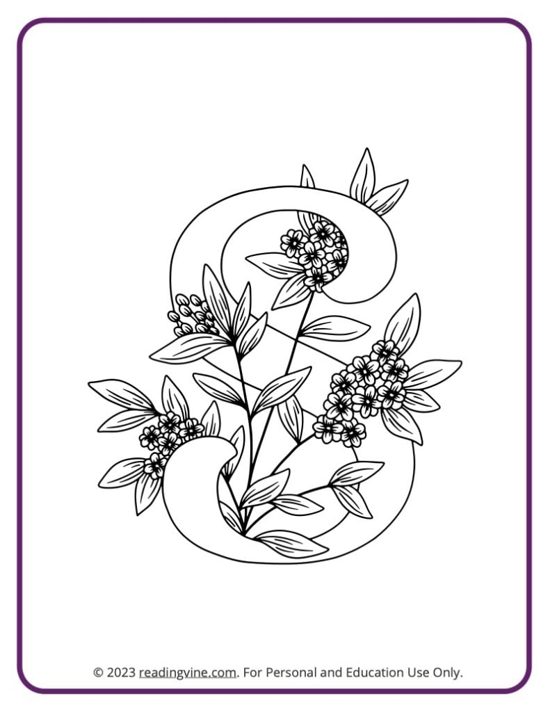 Floral Themed Coloring Sheet
