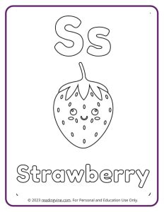 Learn the Letter S with a Fruits and Veggies Coloring Activity Page