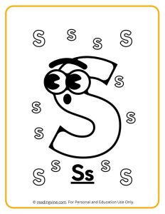 Googly Eyes Printable Letter S Coloring sheet
