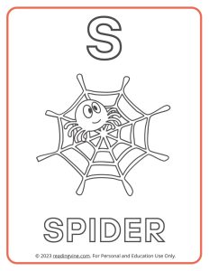 Learning the Alphabet - Uppercase S Printable Coloring Activity