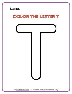 Letter T Coloring Activity