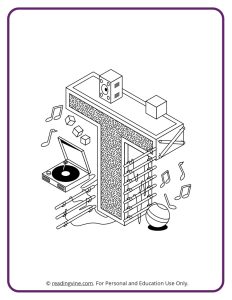 Architecture Style Letter T Coloring Sheet for Preschool - learning letters