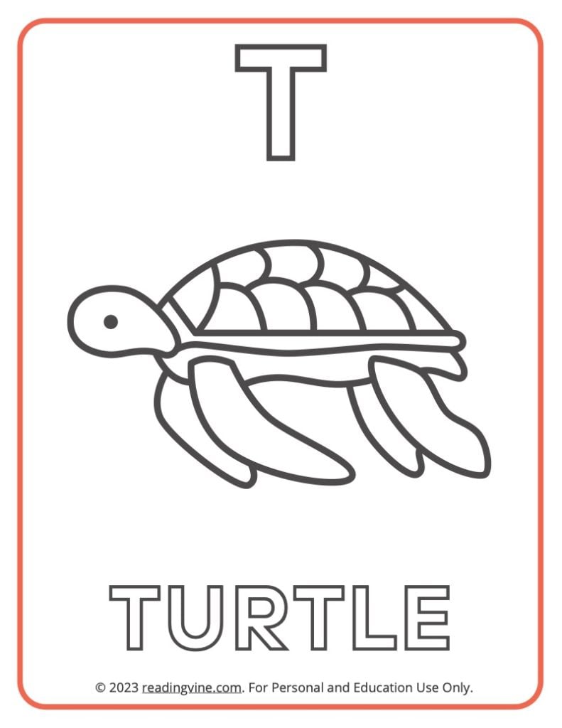 Letter T Coloring Sheet - Uppercase Letters
