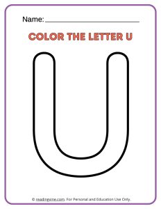Letter U Coloring Activity