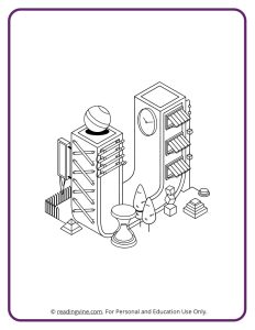 Architecture Style Letter U Coloring Sheet for Preschool - learning letters