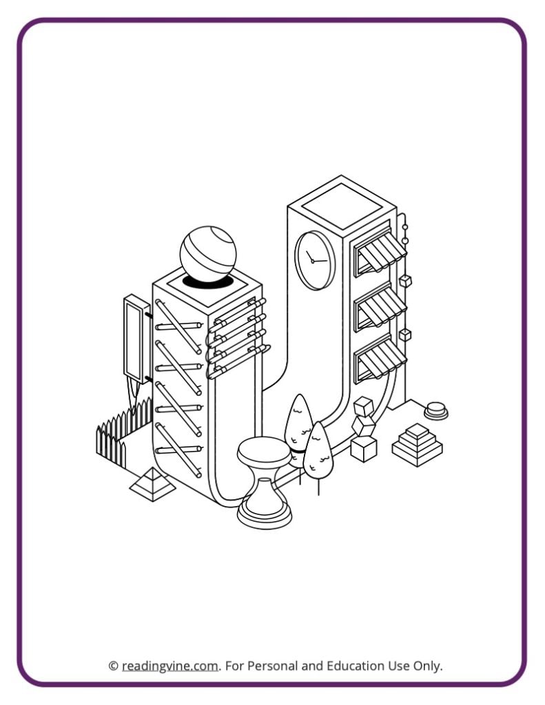 Architecture Themed Coloring Page
