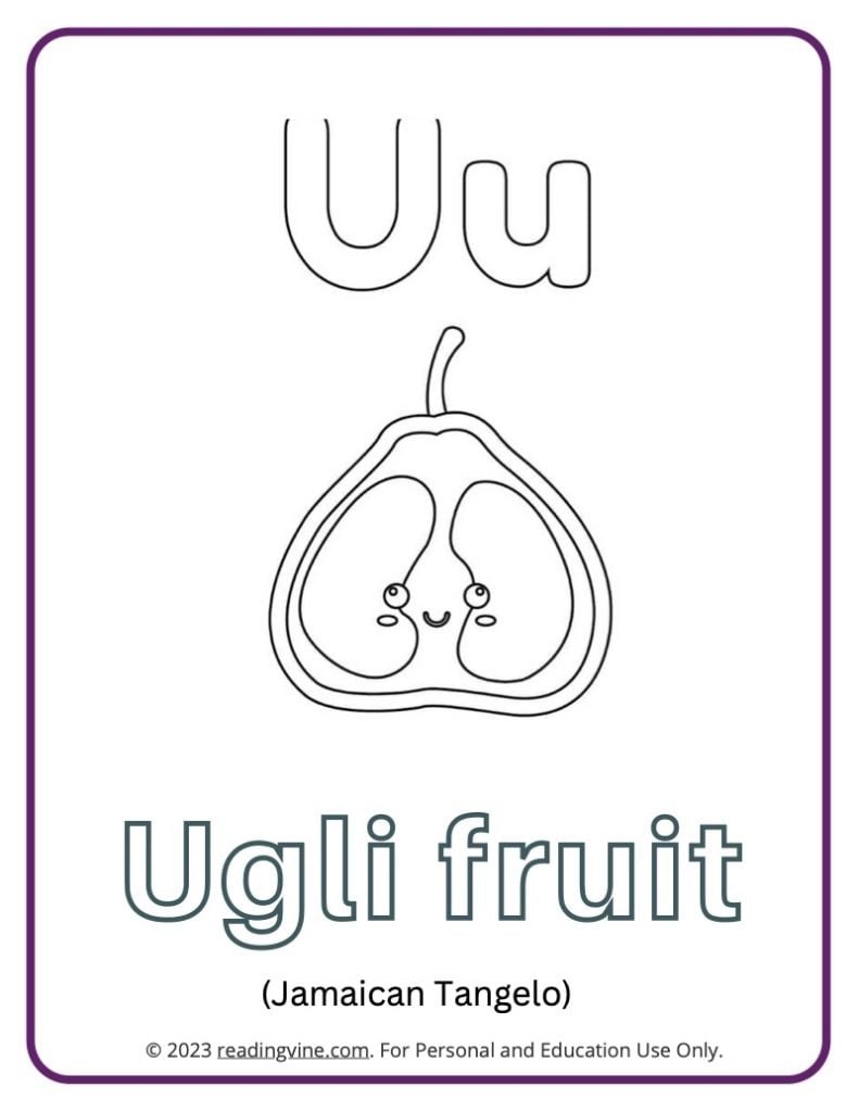 Fruits and Veggies Coloring Sheet