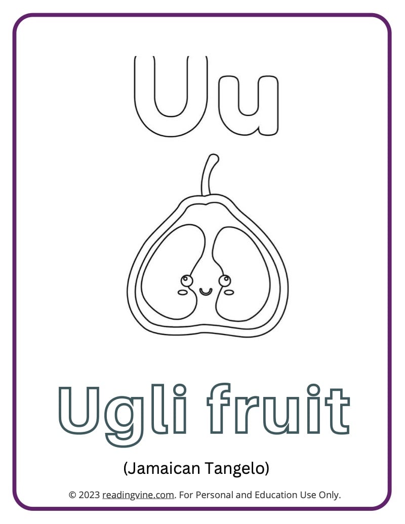 Letter U Coloring Pages