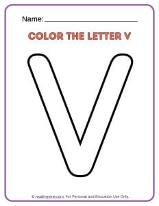 Letter V Coloring Activity