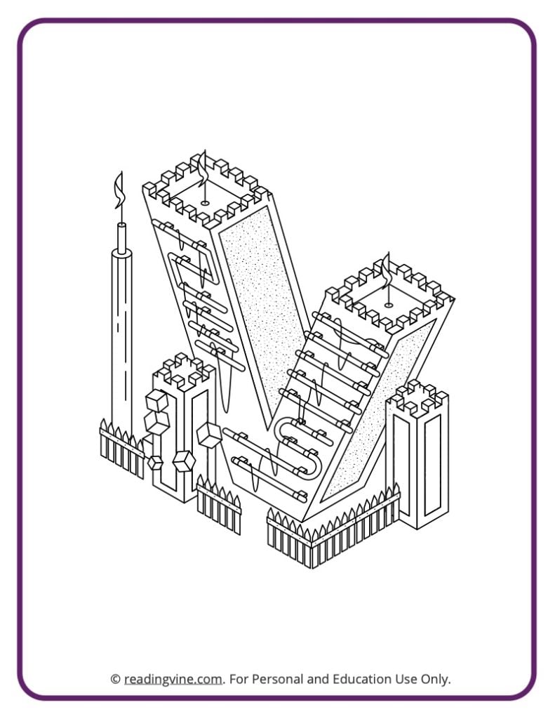 Architecture Themed Coloring Page
