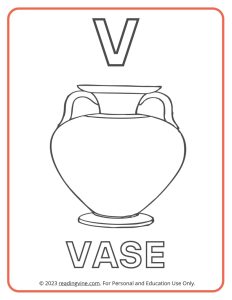 Learning the Alphabet - Uppercase V Printable Coloring Activity