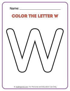 Letter W Coloring Activity