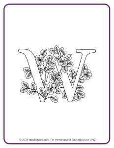 Floral Design ABC Coloring Page