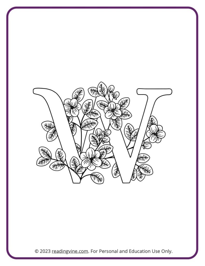 Floral Themed Coloring Page
