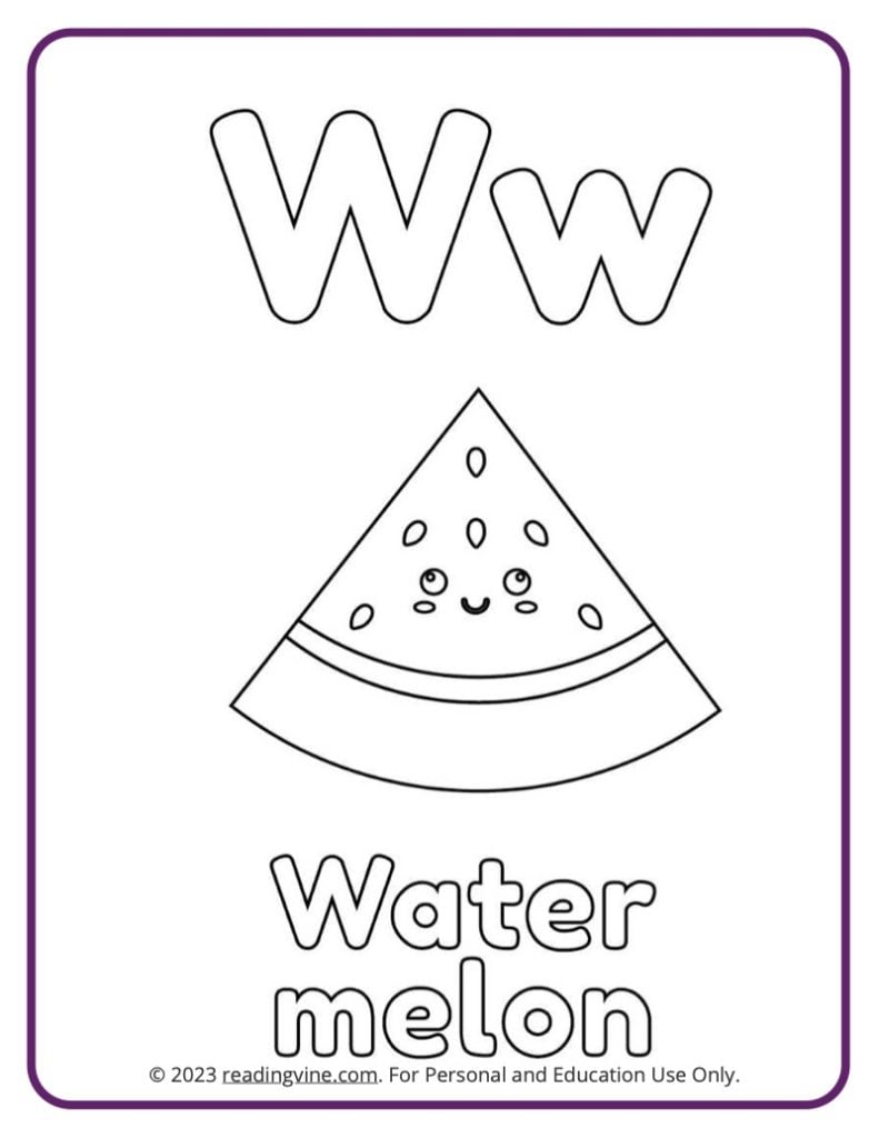 Fruits and Veggies Themed Coloring Page