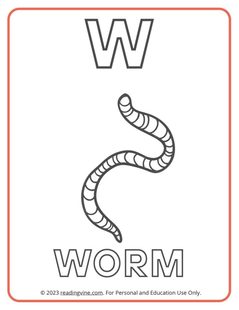 Letter W Coloring Sheet - Uppercase Letters