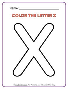 Letter X Coloring Activity