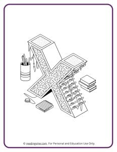 Architecture Style Letter X Coloring Sheet for Preschool - learning letters