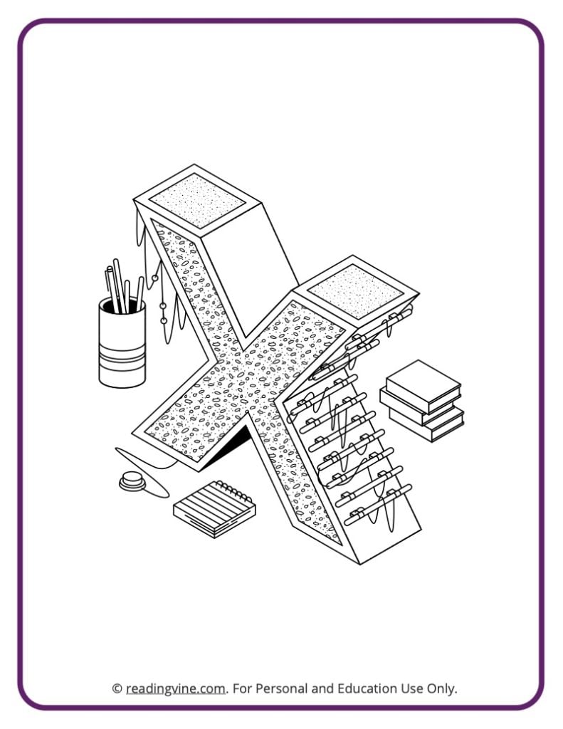 ABC Coloring Page - Architecture Theme