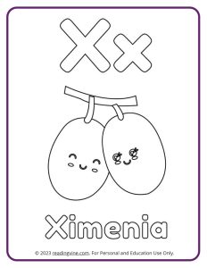 Learn the Letter X with a Fruits and Veggies Coloring Activity Page
