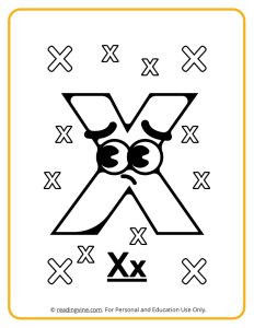 Googly Eyes Printable Letter X Coloring sheet