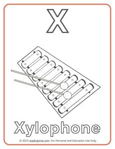 Learning the Alphabet - Uppercase X Printable Coloring Activity