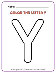 Letter Y Coloring Activity