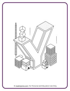 Architecture Style Letter Y Coloring Sheet for Preschool - learning letters