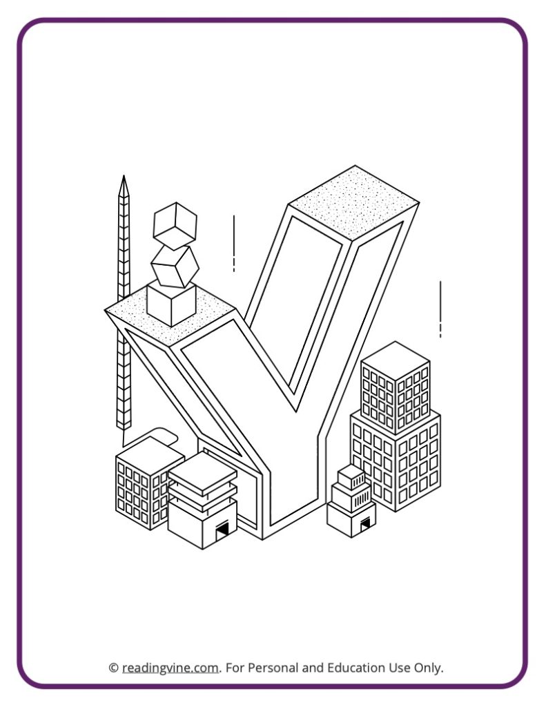 ABC Coloring Page - Architecture Theme