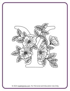 Floral Design ABC coloring Page
