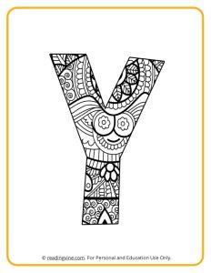 Learning the Letter Y with a fun drawing sheet with lined patterns
