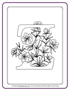 Floral Design Letter Z Coloring Page