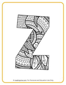 Learning the Letter Z with a fun drawing sheet with lined patterns