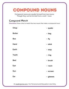 Compound Nouns Matching Game Activity