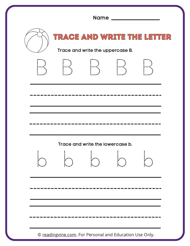 Tracing and Writing the Letter B