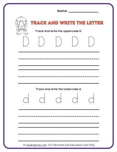 Tracing and Writing the Letter D