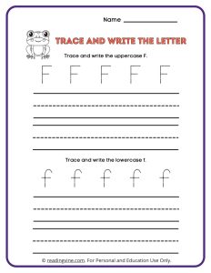Tracing and Writing the Letter F