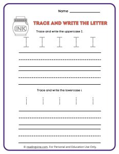 Tracing and Writing the Letter I