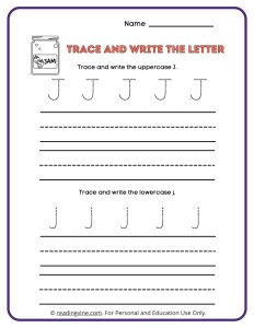 Tracing and Writing the Letter J
