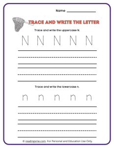 Tracing and Writing the Letter N