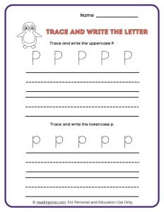 Tracing and Writing the Letter P