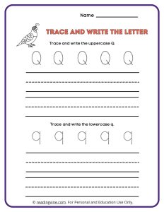 Tracing and Writing the Letter Q
