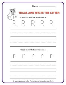 Tracing and Writing the Letter R