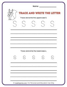 Tracing and Writing the Letter S
